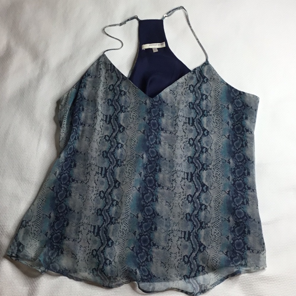 Blue and teal animal print camisole